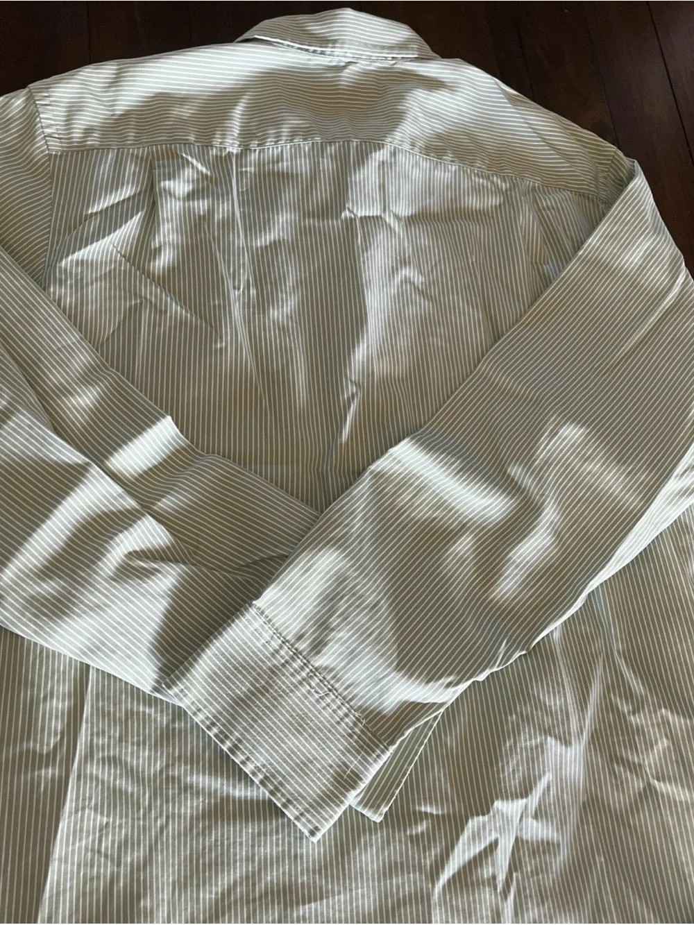 Banana Republic Light Green Thin-Stripe Short-Sleeve Button-Down Shirt